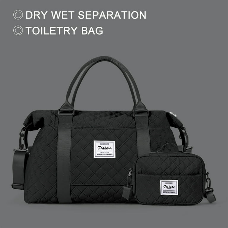 Black Duffel Bag, Holdall Bag, Leather Gym Bag