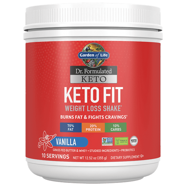 Garden Of Life Dr Formulated Keto Fit Weight Loss Shake Vanilla 12 52 Oz 355 G Walmart Com Walmart Com