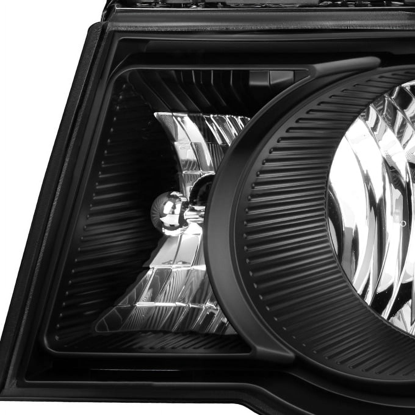 AKKON - For 2007 2008 2009 Chrysler Aspen Matte Black Headlights Headlamps LH Left & RH Right Side Pair Assembly