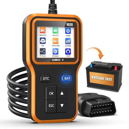 UMEIJA OBD2 Scanner with Upgrade Battery Tester - Diagnostic for Cars That Check Engine Light & Emissions Readiness Read and Clears Vehicle Error Codes for All OBD II Protocol Vehicles Since 1996 C40