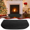 thumbnail image 2 of Black Rug, Hearth Mat, Fireproof Hearth Mat, Half Round Fire-Resistant Western Rug for Fireplaces & Woodstoves (60 x 275in), 2 of 9