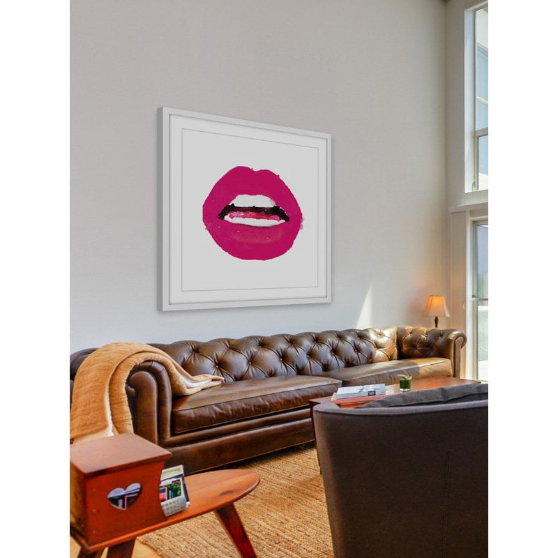 "Lips Colors Pink" Framed Painting Print