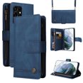 thumbnail image 1 of SaniMore Case for Samsung Galaxy S22 Ultra 6.8" 2022, PU Leather Zipper Wallet Cover [RFID Blocking] Card Slot Magnetic Clsap Flip Folio Wrist/Crossbody Strap Kickstand Full Protective Cover, Blue, 1 of 17