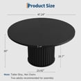 thumbnail image 1 of EDTara Industrial Round Dining Table, 47 Inch Black Table for 4-6 People, Sturdy Metal Pedestal Base Ideal for Kitchen or Dining Room (Chairs Not Included), 1 of 8