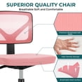 thumbnail image 3 of Silla DUMOS Pequeña de Oficina Ergonómica sin Brazos con Respaldo de Malla Rosa, 3 of 8
