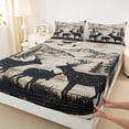 thumbnail image 3 of Feelyou Jungle Deer Family Queen Sheet Sets, Western Animal Wildlife Flat Sheet, Rustic Lake House Queen Fitted Sheet, Ultra Soft Bedroom Decor, 4 Pieces, 3 of 7