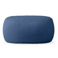 thumbnail image 4 of Jaxx Ellis Ottoman Shearling Faux-Lamb Plush Pouf for Modern Interior Design, Oval, Indigo, 4 of 4