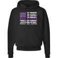 thumbnail image 2 of Inktastic Pancreatic Cancer Awareness Purple Ribbons and Flag Adult Hoodie Sweatshirt, 2 of 4
