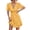 Orange, variant on Women's V-Neck Flutter Sleeve Mini Dress with Ruffle Trim and Smocked Bodice Polyester 100% Lightweight Everyday Dress