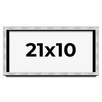 21x10 Frame Brushed Silver Solid Wood Picture Frame | 0.75 Inch Moulding Width | Rabbet Depth 0.75