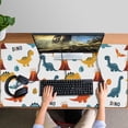thumbnail image 4 of Long Mouse Pads for Desk,White Dinosaurs Volcanoes Names Pattern Desk Mats on Top Of Desks, Desk Mouse Pad Extra Large with 3mm Non-Slip Base and Stitched Edge for Gaming,Office,Work,Home 47.3"x23.6", 4 of 6