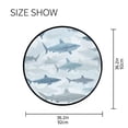 thumbnail image 5 of 36.2 Inch Round Floor Mat Blue and Gray Sharks Pattern Carpet Decor Rug for Living Room Bedroom, 5 of 6