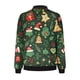 thumbnail image 5 of Chaqueta informal de manga larga sin capucha y con capucha para mujer, moderna, con estampado navideño, con cremallera y bolsillo, de poliéster., 5 of 5
