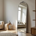 thumbnail image 5 of MAYEERTY 64x21 Aluminum Alloy Thin-Edge Right-Angle Arched Black Full-Length Mirror with Stand, 5 of 6