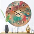thumbnail image 2 of Designart 'Shining Colour Waves Retro Pattern' Mid-Century Modern Wood Wall Clock, 2 of 5