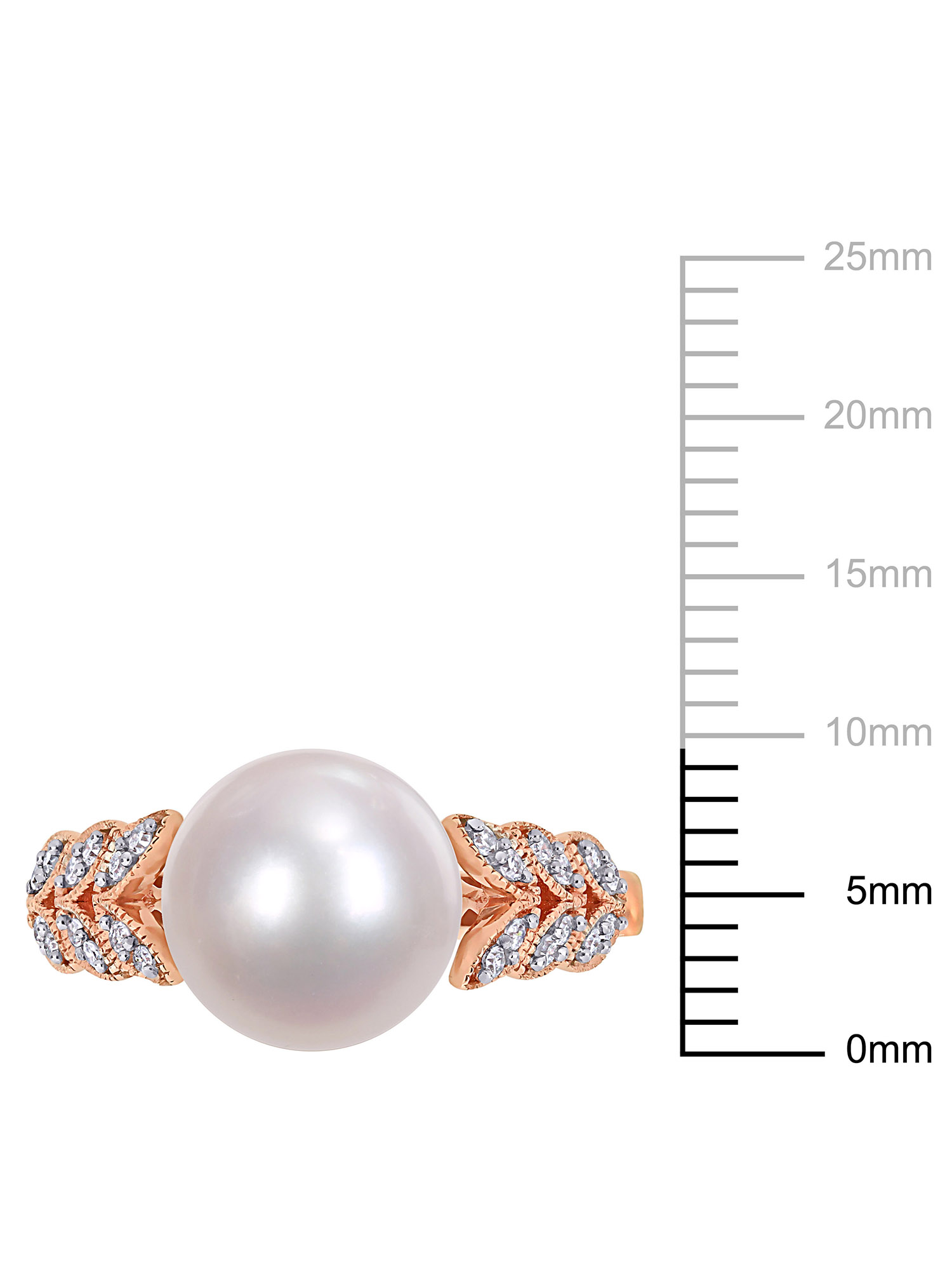 Everly Women's Cultured Pearl and Diamond 10k Rose Gold Ring