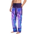 thumbnail image 5 of Cute Animated Cat Men's Lightweight Pajama Bottoms Stretch Elastic Waist Side Pockets Spring Fall, 5 of 7