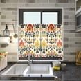 thumbnail image 4 of Yayeee Kitchen Curtains Tier Pair Light Filtering 27"x36" Rod Pocket Short Cafe Window Panel, Beige Floral, 4 of 7