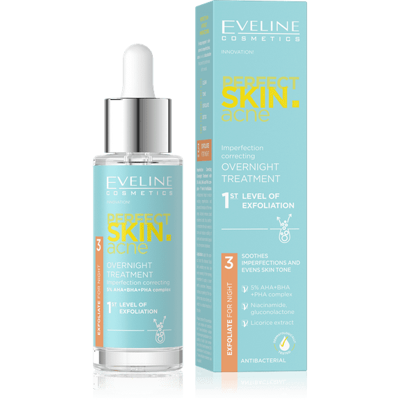 Eveline Cosmetics Perfect Skin Acne Anti-Imperfection Night Treatment – Advanced Exfoliation Level 1