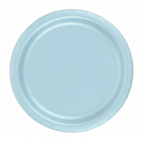240 Plates 9" Paper Dinner Lunch Plates Wax Coated - Light Blue