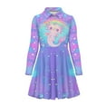 thumbnail image 4 of DISNIMO Galaxy Axolotl Dress Long Sleeve Rainbow Dress for Girls 3-4 Years Old Midi Dresses for Kids Cute Beach Dress for Girls Collared Dress Fall Swing Dress Girl Button Down Dress Children Girl, 4 of 7