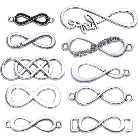 50pcs Mixed Infinity Symbol Charms Pendants for Crafting Jewelry Findings Making Accessory for DIY Necklace Bracelet