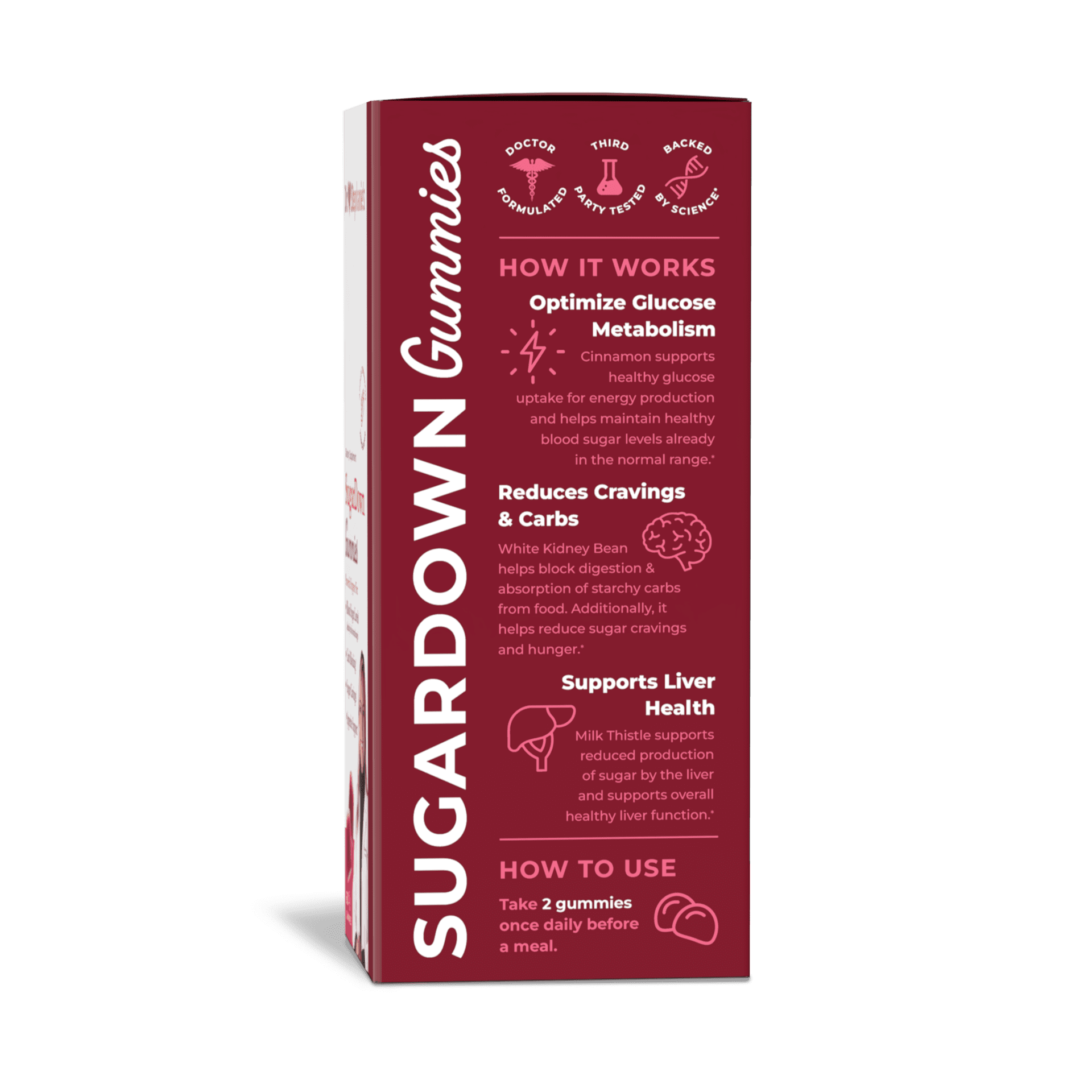 (2 pack) Dr. Stephanie’s SugarDown Gummies - Blood Sugar Gummy with Ceylon Cinnamon - For Appetite & Cravings - 60 Count