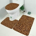 thumbnail image 2 of Brown and Black Leopard Print Bathroom Rugs Sets 3 Piece,Toilet Cover Set,Absorbent Non Slip Bathroom Mats Sets with U-Shaped Contour Rug Toilet Rug Set, 2 of 5