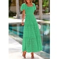thumbnail image 4 of Vestido PRETTYGARDEN Verano 2025 con ojales, cuello cuadrado, manga abullonada, 4 of 9