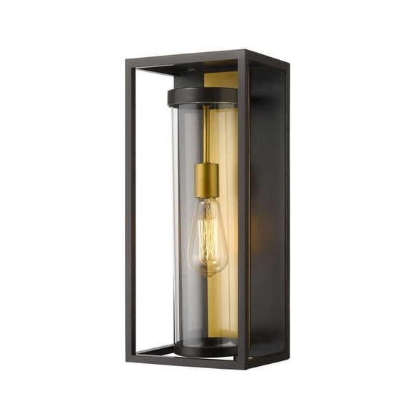 1 Light Outdoor Wall Sconce Frame Finish Deep Bronze Outdoor Brass