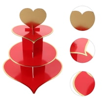 ELAYARD Decorative Red Tiered Cupcake Holder Stand for Celebrations and Festive Displays