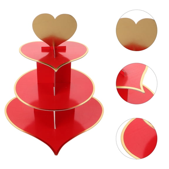 ELAYARD Decorative Red Tiered Cupcake Holder Stand for Celebrations and Festive Displays