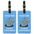 thumbnail image 1 of Save the Curvy Unicorns Rhino Funny Humor Luggage ID Tags Suitcase Carry-On Cards - Set of 2, 1 of 4