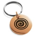 thumbnail image 1 of Stainless Steel Air Element Rune Engraved Small Medallion Circle Charm Keychain Keyring, 1 of 1