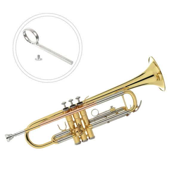 EXHUMKY 1 Set Trumpet Finger Ring Copper Musical Instrument Accessories Silver 3.22X0.94X0.20in