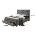 thumbnail image 5 of Sya Full Size Bed w Button Tufted Upholstery-Underbed Storage-Gray, 5 of 6