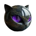 thumbnail image 3 of Halloween Cat Sculpture Resin Tabletop Statue para Del () Púrpura Negra, 3 of 9