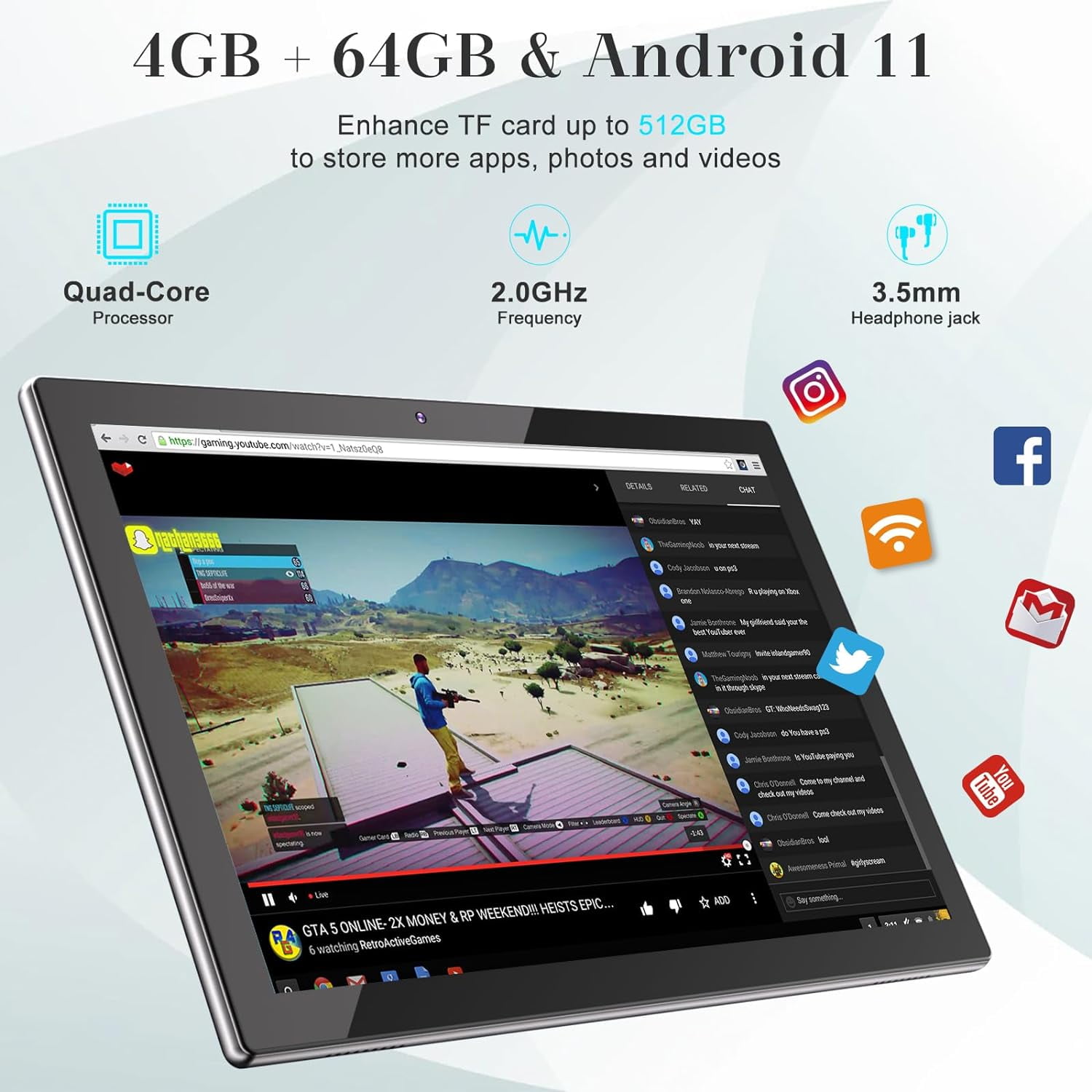 10.1 inch Android 12 Tablet PC, 2024 Newest Tablet with Keyboard, 4GB+64GB Storage 512GB Expandable, Quad-core Processor, 8MP Dual Camera, 6000mAh, 10.1 inch Android 12 Tablet PC, 2024 Newest Tablet with Keyboard, 4GB+64GB Storage 512GB Expandable, Quad-core Processor, 8MP Dual Camera, 6000mAh,