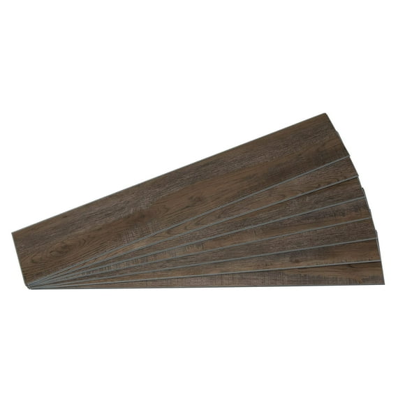Palisade 47.7 in. x 7.2 in. Interlocking Vinyl Waterproof Wall/Backsplash Planks for Kitchen or Bathroom in Oak Mocha (7 Pack)