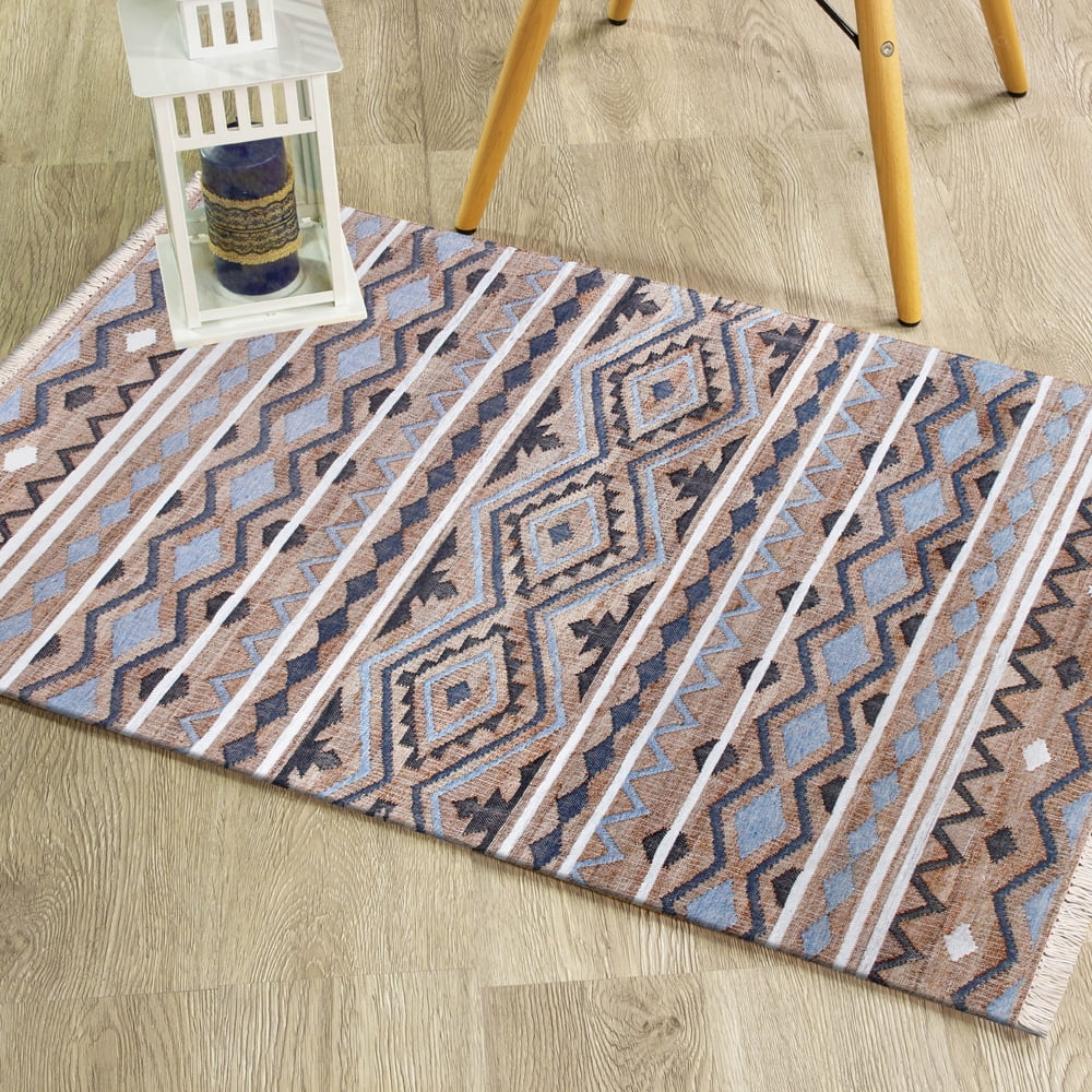 Ox Bay Finley Coastal, Modern, Bohemian Geometric Hand-Made Area Rug, 2' x 3'