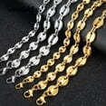 thumbnail image 5 of 7/9/11mm Gold/Silver Stainless Steel Marina Link Bracelet Necklace Gift 7"-24", 5 of 9