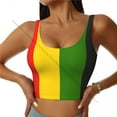 thumbnail image 3 of Sports Bra Women Running Yoga Clothes Vest Jamaica Flag Stripe Gathering Fitness Vest, 3 of 7