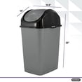 thumbnail image 5 of Superio Kitchen Trash Can with Swing Top Lid 9 Gallon, (2 Pack) Slim Waste Bin 37 Qt Durable Plastic, Fit Small Spaces , Office, Bathroom, Under Counter (Grey/Black), 5 of 5