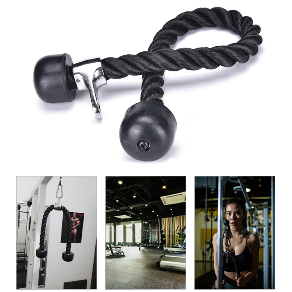 Lat Bicep Tricep Ropes Pull Down Rope Cable Attachment Fitness Gym Home Training 