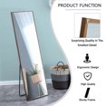 thumbnail image 3 of 60''x17''Square Shaped Full Length Mirror, Full Body Floor Mirror Standing Hanging or Leaning Wall, Arch Wall Mirror with Stand Metal Support for Bedroom Cloakroom, Brown, 3 of 7