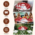 thumbnail image 7 of Red Snowman Christmas Round Tablecloth, Fitted Table Cover with Elastic for 36"-44" Round Tables, Xmas Balls Snowflake Table Cloth Outdoor Indoor Dinning Party Waterproof Tablecloths, 7 of 7