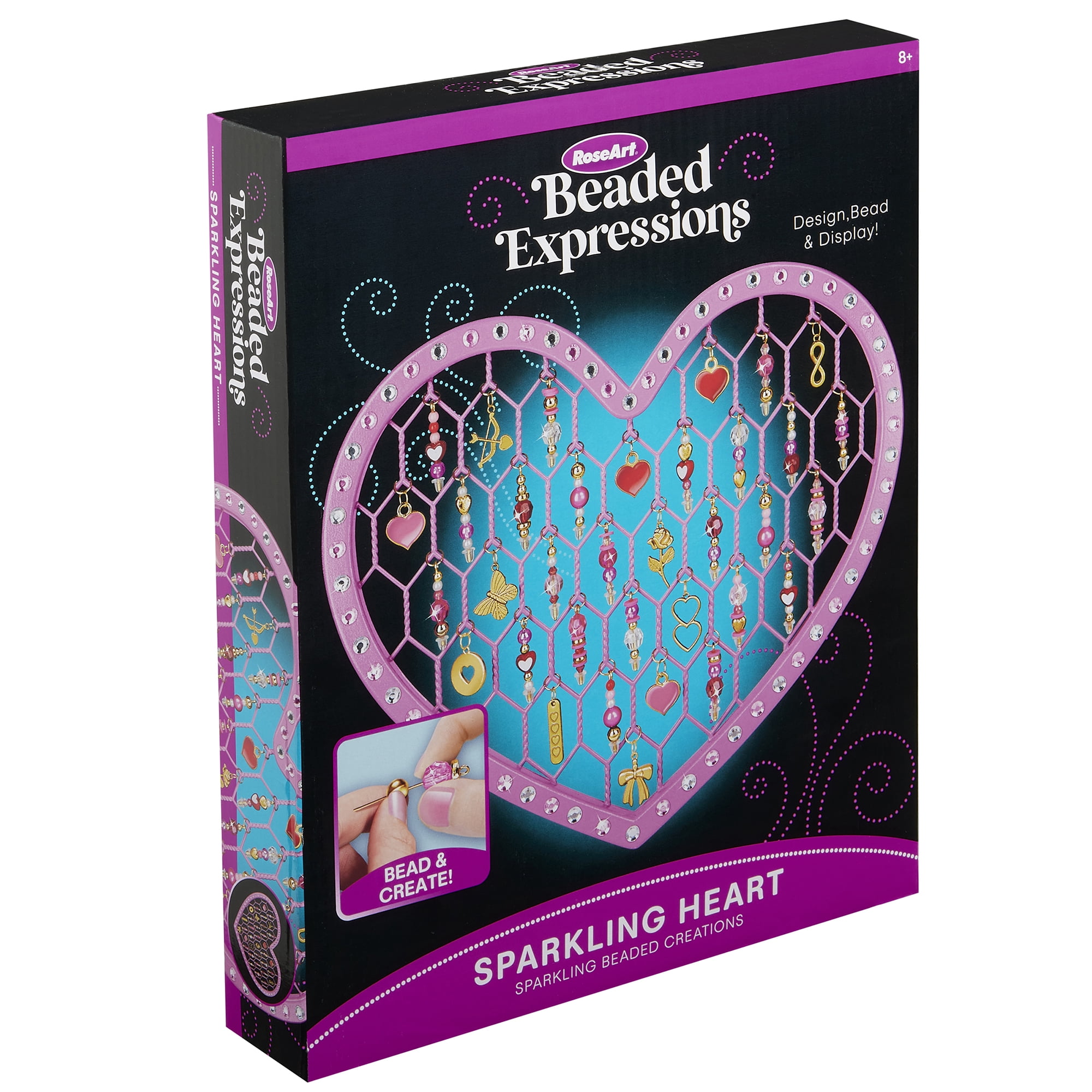 Roseart Beaded Expressions Hearts Sparkling Beaded Expresssions Kit