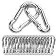 thumbnail image 1 of AKOLAFE 60 Pack Spring Snap Hook, 2 Inch Zinc-Galvanized Steel Spring Clips, M5 Keychain Quick Links, 220lbs Load Capacity Heavy Duty Carabiner Clips, 1 of 7