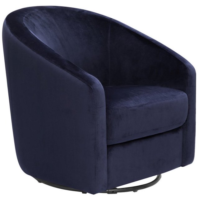 Babyletto Madison Microsuede Fabric Swivel Glider in Navy Blue
