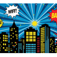 thumbnail image 4 of Comic Style Cityscape Background Banner with Explosion Elements Party Decorations Photo Props Backdrop for Kids Party Themed Party Cosplay Party, 4 of 7